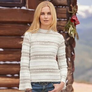 Sundance | Cream Lace Long Sleeve Top Small